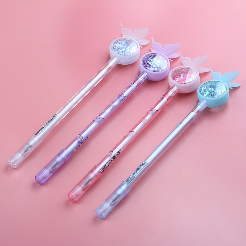 Bút viết mực gel RUIXIANG có đầu gôm hình bướm đáng yêu
