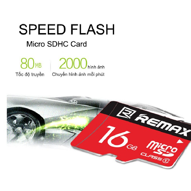 Thẻ nhớ MicroSD Remax 16Gb tốc độ Class 10 chuyên dụng cho camera và điện thoại