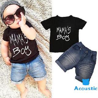 Set 2 món áo thun+quần short jeans cho bé trai
