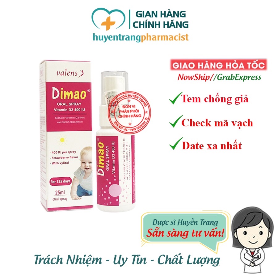 ✔️️️(Tặng Quà) Dimao - Vitamin D3 400UI dạng xịt - Tăng Cường Hấp Thu Canxi