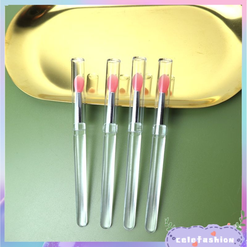 Cọ Tô Son Môi Bằng Silicone Đa Năng Kèm Nắp Đậy Chống Bụi