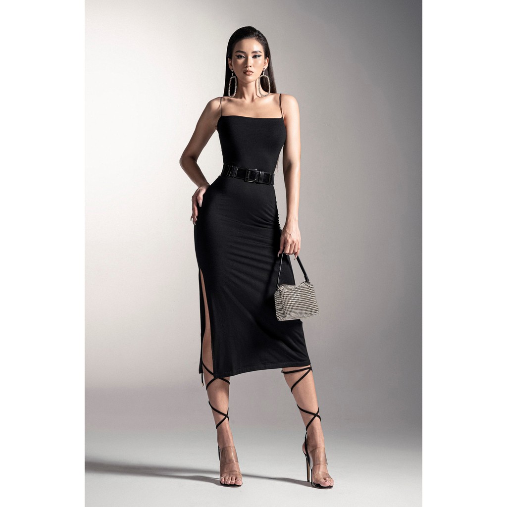 Váy Hai Dây Dài BUSY Thun Dẻo Hai Lớp Co Giãn Xẻ Vạt VHDD | BigBuy360 - bigbuy360.vn