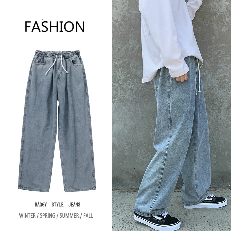 Quần jean dài dáng rộng thời trang Quần jean nam baggy phong cách Hàn Quốc thời trang thể thao giản dị unisex  jeans