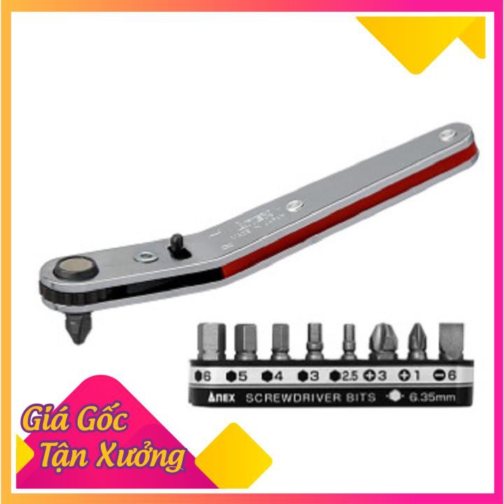 Bộ tay vặn và mũi vít dùng trong góc hẹp Anex, No.429, Nhật Bản Sản Phẩm Chính Hãng