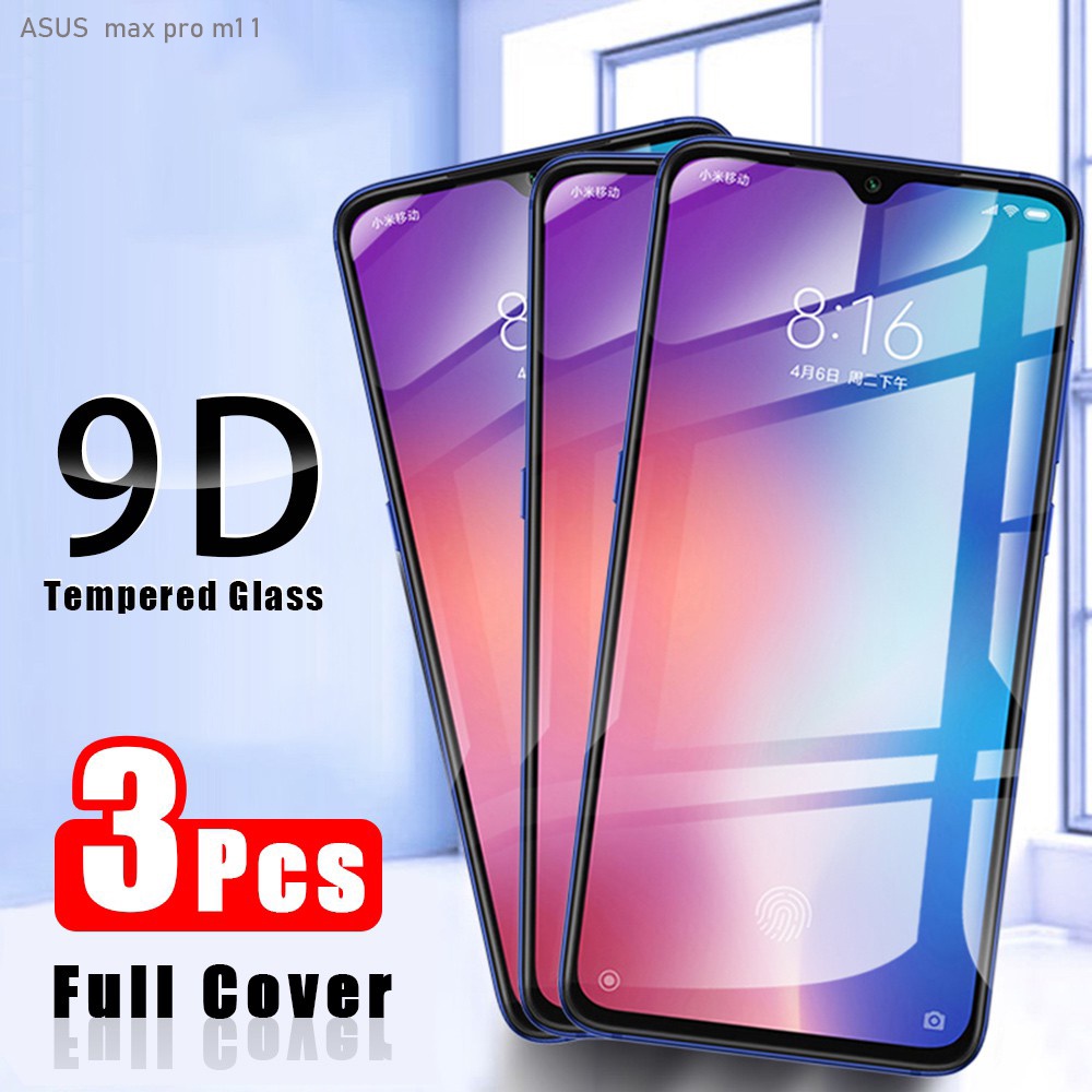 3 chiếc 9D Kính cường lực ASUS Zenfone Max Pro M1 M2 5Z ZB601KL ZB602KL ZB631KL ZB633KL ZB555KL cho  full màn Bảo vệ màn hình trong suốt