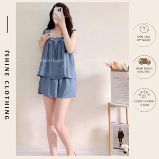 Đồ ngủ sexy nữ 2 dây đồ bộ mặc nhà hai dây set ngủ chất lụa mát mềm mại gợi cảm s09