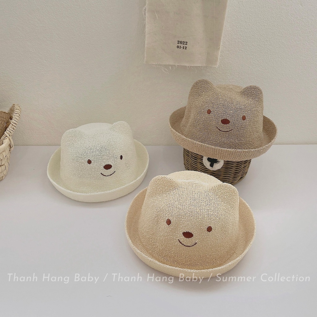 Mũ cói cho bé trai và bé gái, nón cói cho bé thanh hằng baby 1 - 4 tuổi