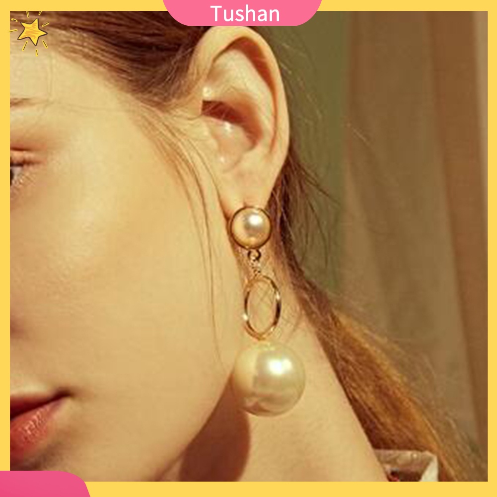 Đôi Bông Tai Dáng Dài Phối Ngọc Trai Nhân Tạo Thời Trang Cho Nữ