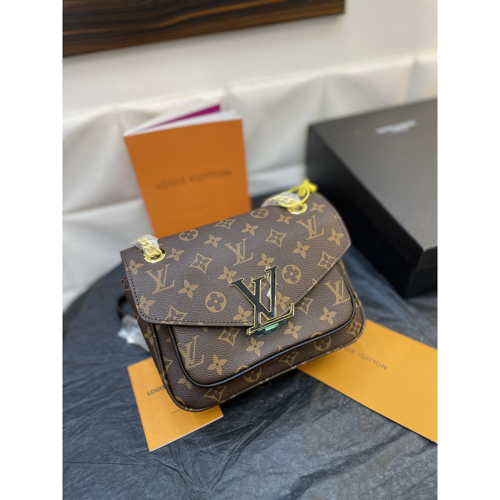 Túi Passy super hoa nâu size 23cm