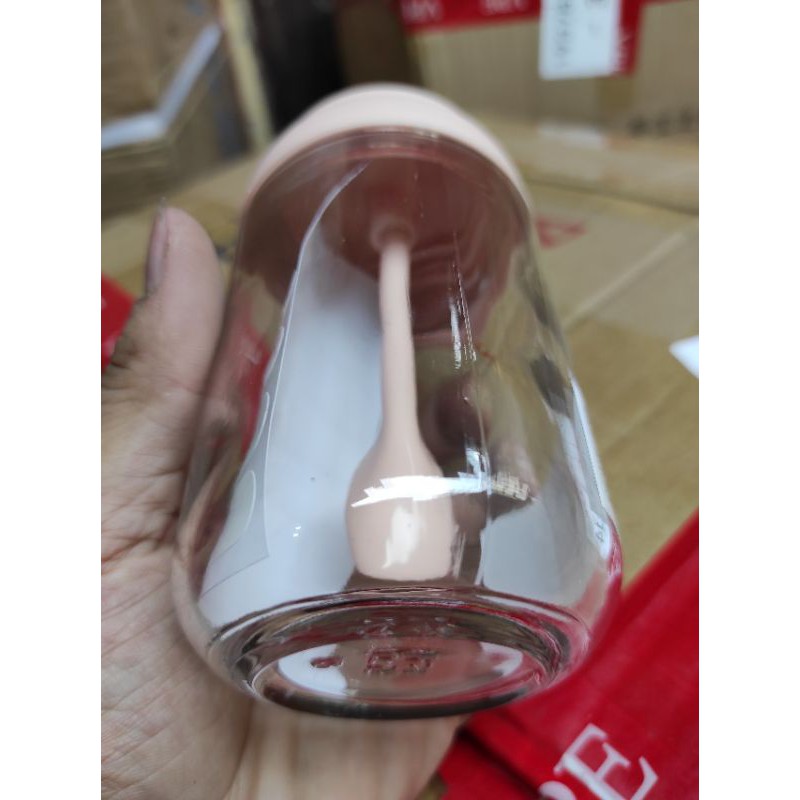 Hũ đựng gia vị, dầu ăn, mật ong chất liệu thủy tinh kèm thìa nắp hồng | BigBuy360 - bigbuy360.vn