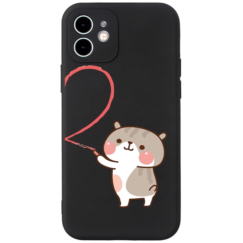 Ốp lưng JURSUE mềm hoạt hình cặp đôi dễ thương đẹp cho iPhone 13 12 11 Pro Max SE 2020 X XR XS ip 8 7 6 6S Plus kute Y15