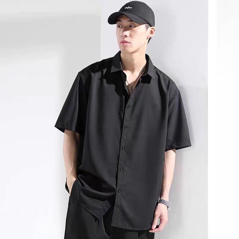 Áo sơ mi nam ngắn tay form suông cổ bẻ Hàn Quốc vải cao cấp chống nhăn AUTOMAN A17