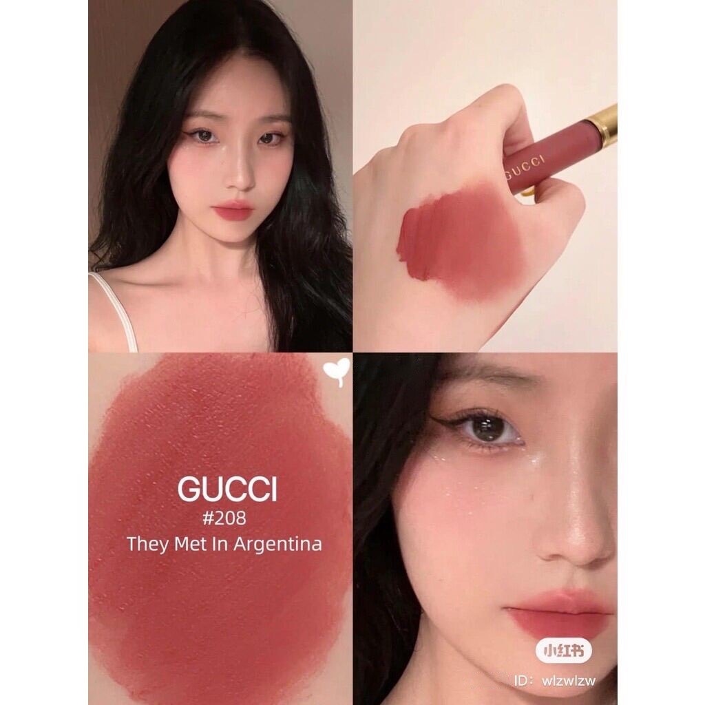 Son Kem Gucci Rouge Liquid Matte và bản Limited - chất son lì hoàn hảo, siêu mịn, che được hết các khuyết điểm