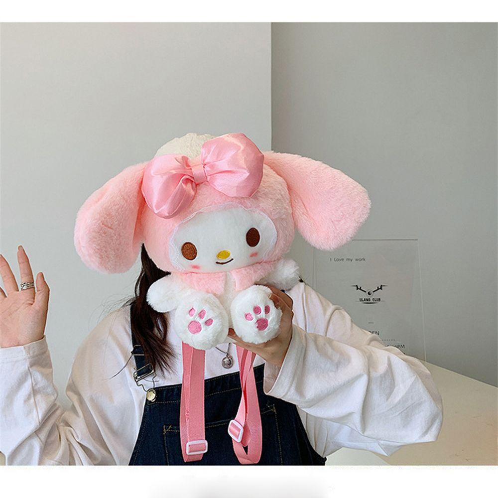 Ba Lô Bông Mềm Mại Hình Búp Bê QUINTON My Melody Khóa Kéo Cho Học Sinh