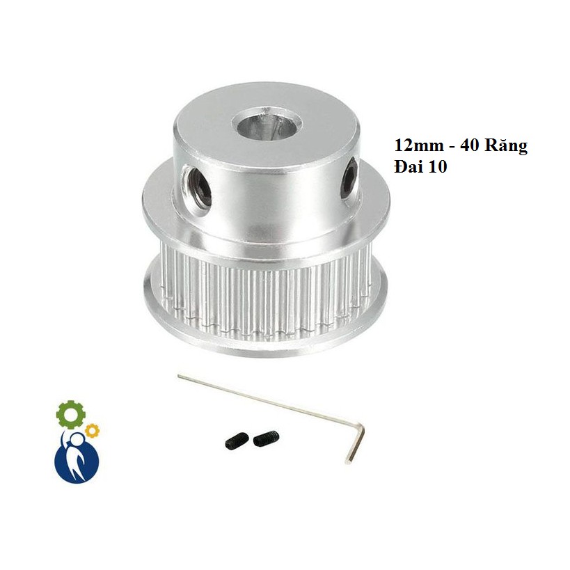 Buly, Puly, Pulley Trục 12mm - 40 Răng Đai 10 sử dụng với dây đai 2GT-10mm