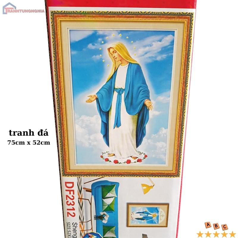 Tranh đính đá, tranh thêu chữ thập đức mẹ ban ơn