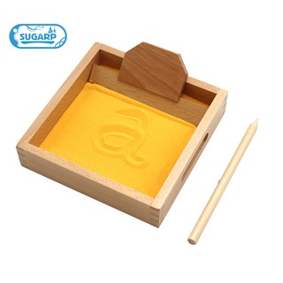Đồ chơi tập viết chữ/ số kiểu bảng cát kèm bút gỗ tiện dụng cho bé