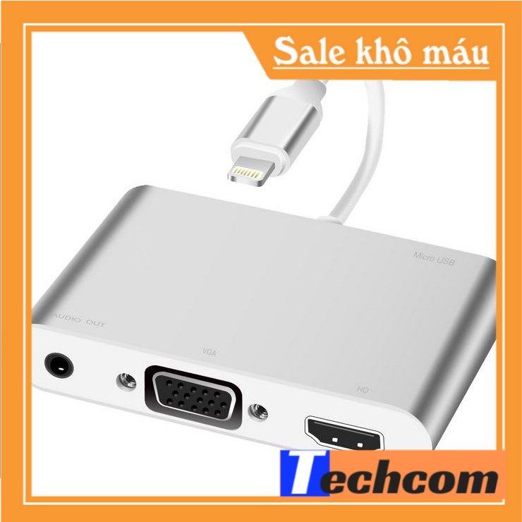 Cáp lightning to HDMI và VGA +Audio 3.5 kết nối tivi với điện thoại iphone ipad