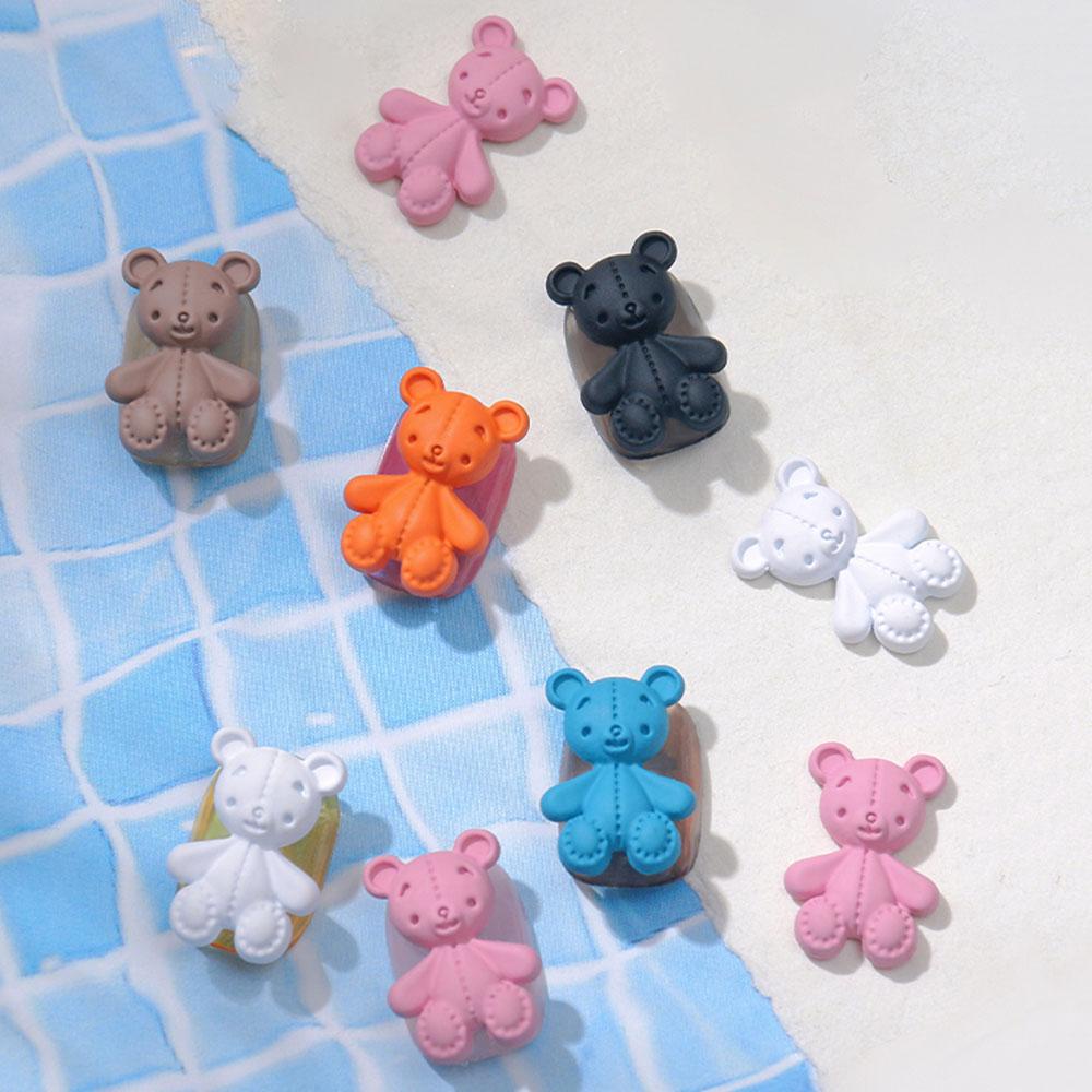 JARRED Phụ Kiện Trang Trí Móng Tay Hình Gấu Hoạt Hình Ba Chiều DIY