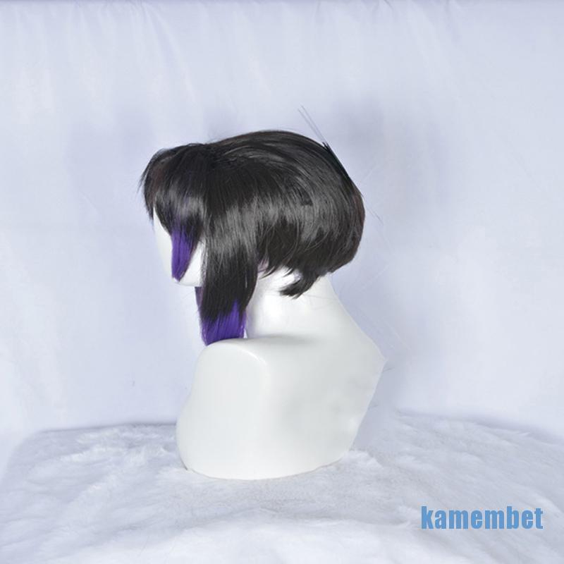 （hot*cod）Anime Kochou Shinobu Black-purple Cosplay Synthetic Hair Wigs Party Exhibit