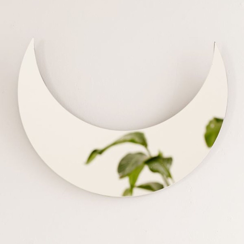 Gương dán tường bằng acrylic hình mặt trăng trang trí nội thất phong cách Bohemian