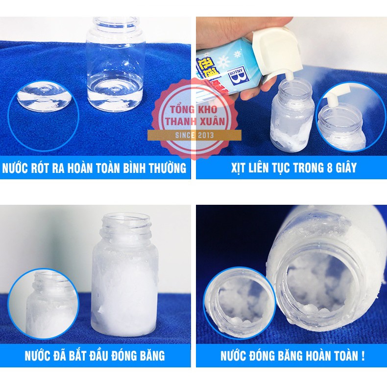 Bình Xịt Làm Lạnh Tức Thời Ô Tô Xe Máy ❤️RẺ VÔ ĐỊCH❤️ Bình Xịt Làm Lạnh Nhanh Khử Mùi Hiệu Quả Instant Freeze Cool 180ml | BigBuy360 - bigbuy360.vn