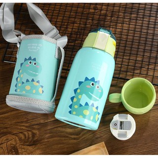 Bình nước giữ nhiệt Bình nước trẻ em 500ml kèm túi đựng