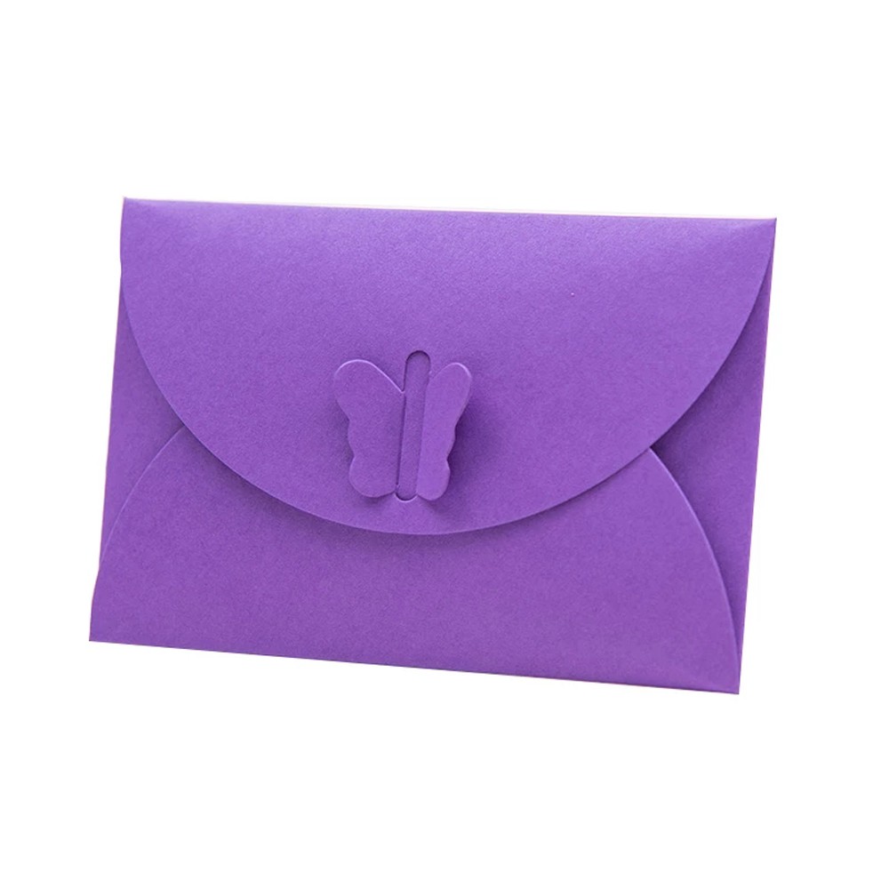 LANFY Office Supplies Paper Envelopes Colored Colorful Envelopes Butterfly Buckle Gift Envelope Kraft Paper School Supplies Stationery Message Card Retro Buckle Invitation Envelopes