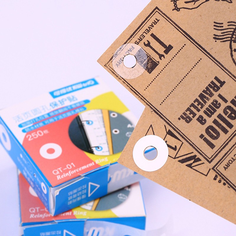 Hộp 250 Nhãn Dán Lỗ Tròn Tự Dính Bảo Vệ Tiện Dụng