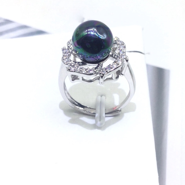 [N8B] Phụ kiện trang sức (DIY) - Khay nhẫn bạc trống vân trơn kiểu Hoa 6 cánh nạm đá làm nhẫn đính ngọc