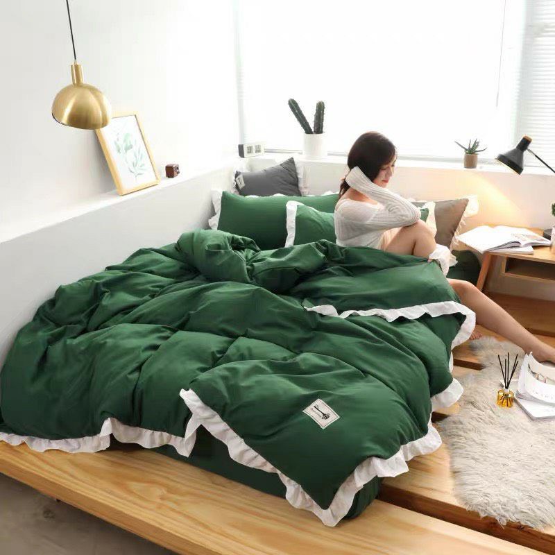 Vỏ gối nằm cotton tici viền bèo size 50x70cm, vỏ gối đầu không có khóa kéo, chất vải dày mịn, thấm mồ hôi