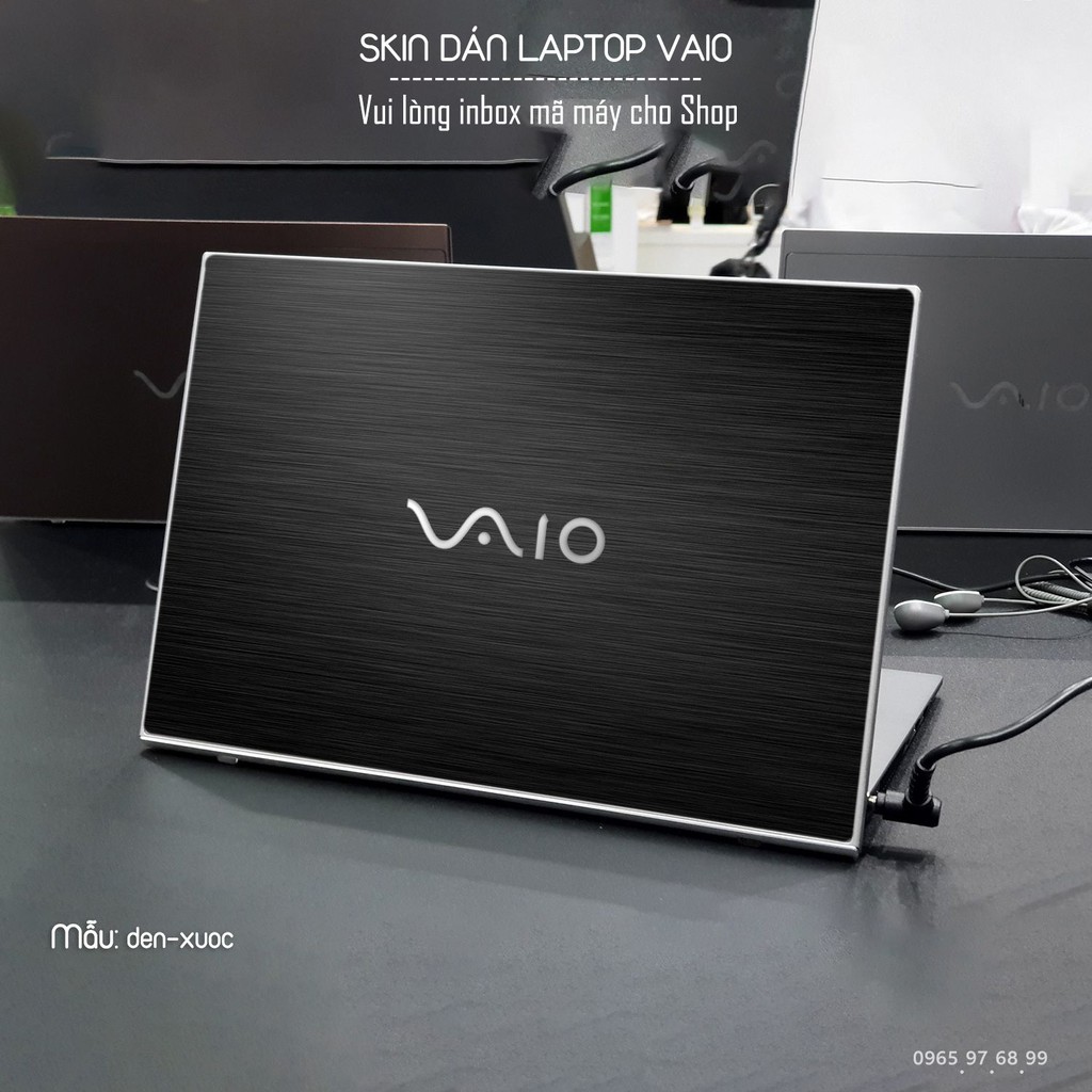 Skin dán Laptop Sony Vaio màu đen xước (inbox mã máy cho Shop)