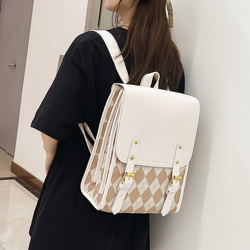 Balo Da PU Phong Cách Preppy Dễ Thương Cho Nữ