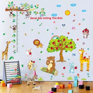 decal dán tường combo vườn thú cho bé
