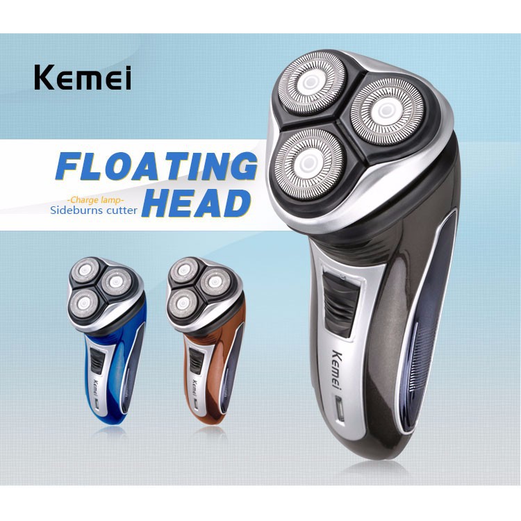 Máy Cạo Râu 3 Đầu 3D Kemei KM-2801 Bằng Điện Có Thể Sạc Lại Tiện Lợi Cho Nam