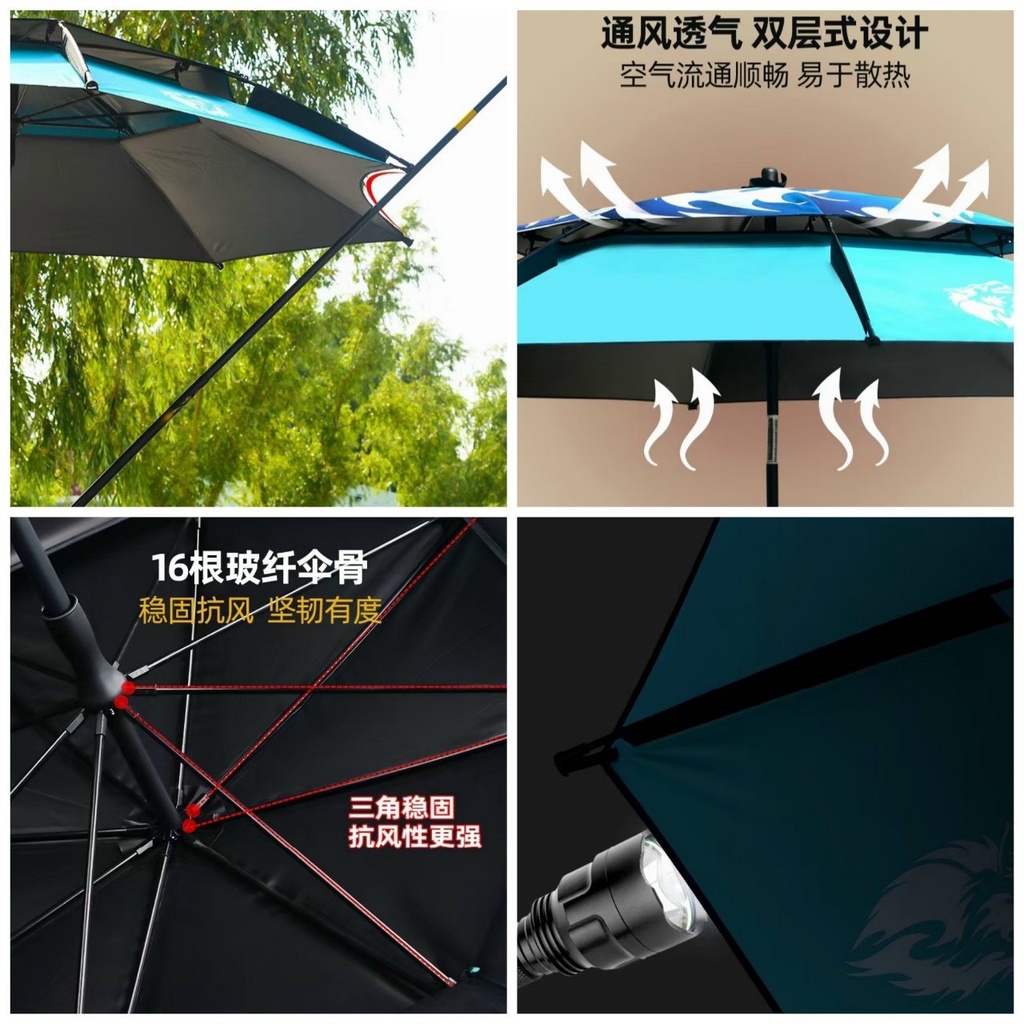 Ô câu cá Redwolf Lam Ngọc, Ô Dù Dã Ngoại Cao Cấp, Kháng nước, ánh sáng, Tia UV tuyệt đối 100%