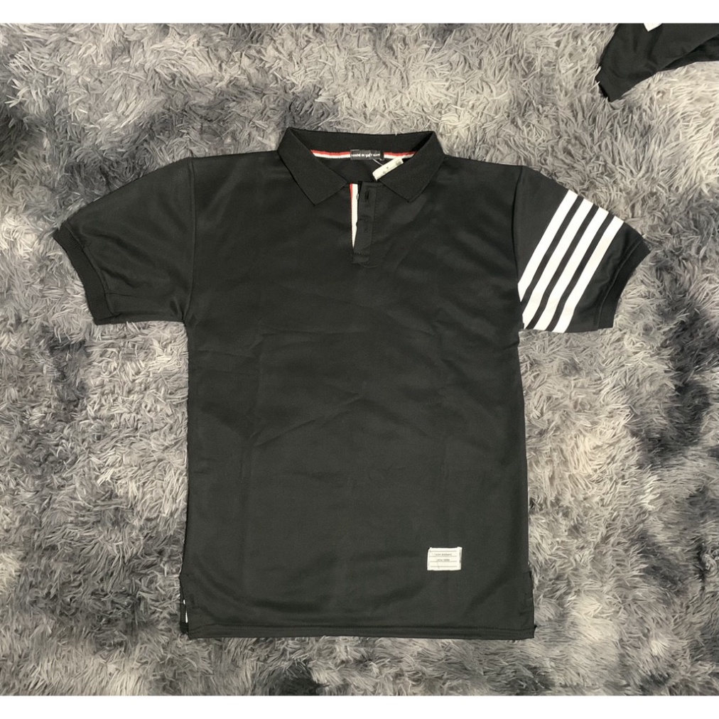 Áo polo thom nam nữ, áo mùa hè vạch tay cao cấp vải cá sấu cotton phong cách trẻ trung chất vải mặc mát.