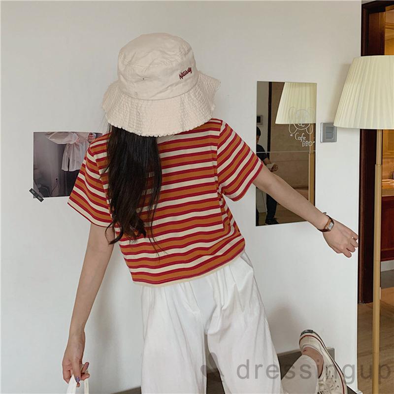 Áo Thun Nữ Tay Ngắn Kẻ Sọc Thời Trang