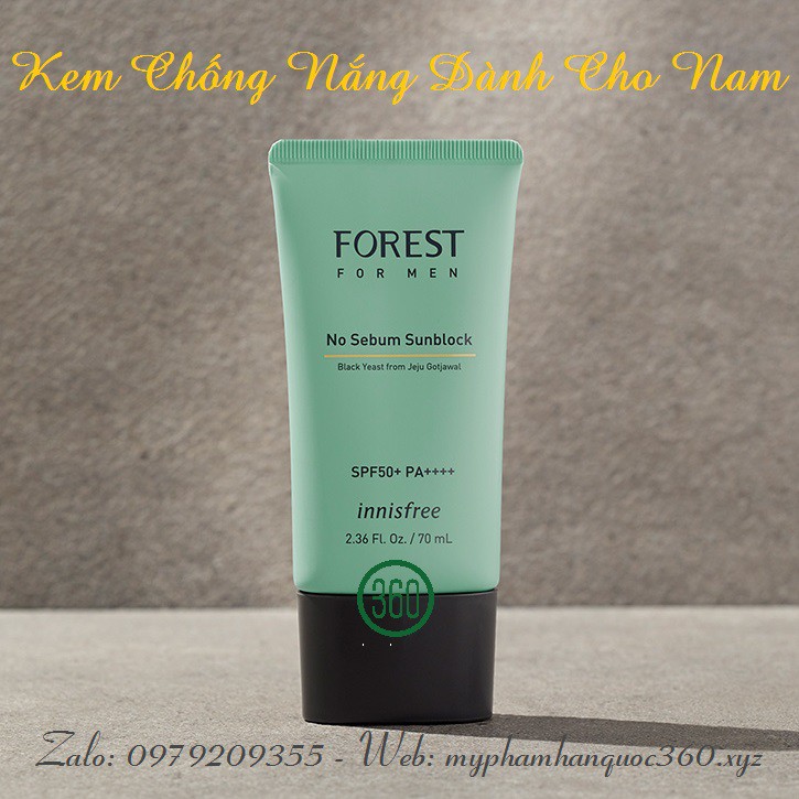 Kem Chống Nắng Dành Cho Nam Innisfree Forest For Men No Sebum