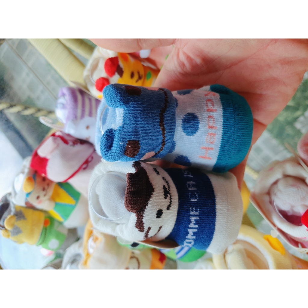Set 2 Vớ Chân Sơ Sinh Ống Đứng Đáng Yêu Cho Bé