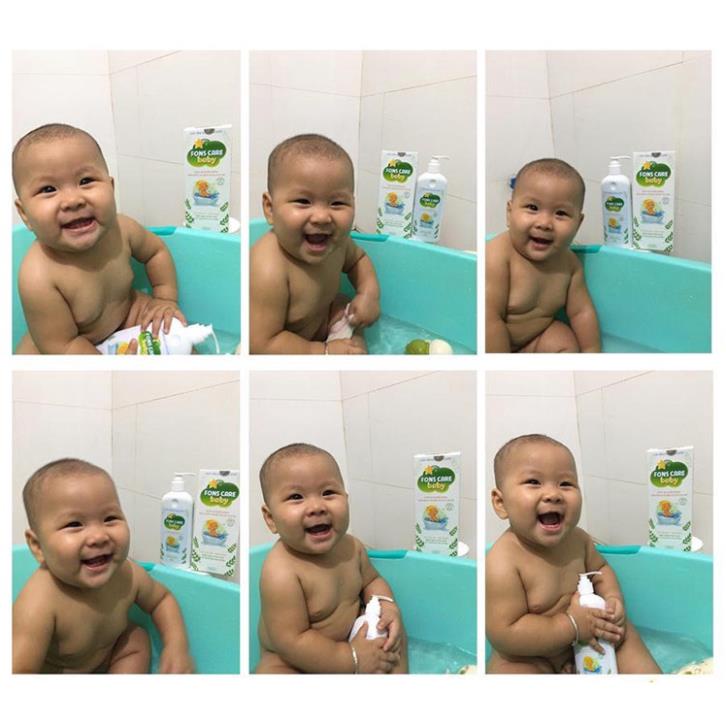 Sữa tắm thảo dược cho bé Fons Care Baby tắm gội cho trẻ sơ sinh sạch hết rôm sảy mẩn ngứa hăm tã Chai 300ml LAFON ST 01
