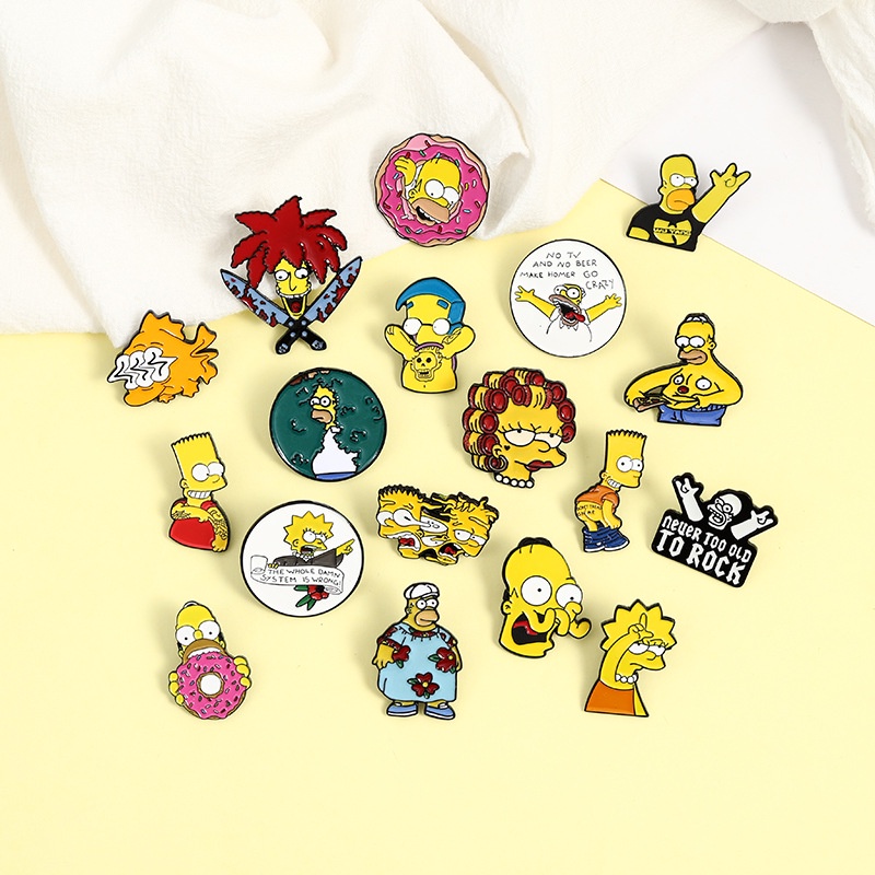 Huy Hiệu Cài Áo Hình Simpsons Hoạt Hình Ngộ Nghĩnh