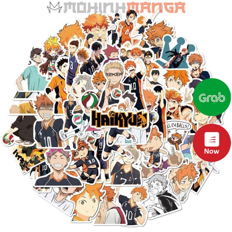 Bộ sticker Haikyuu Hinata Shoyo Kageyama Tobio Kozume Kenma  chống nước hình dán Haikyu