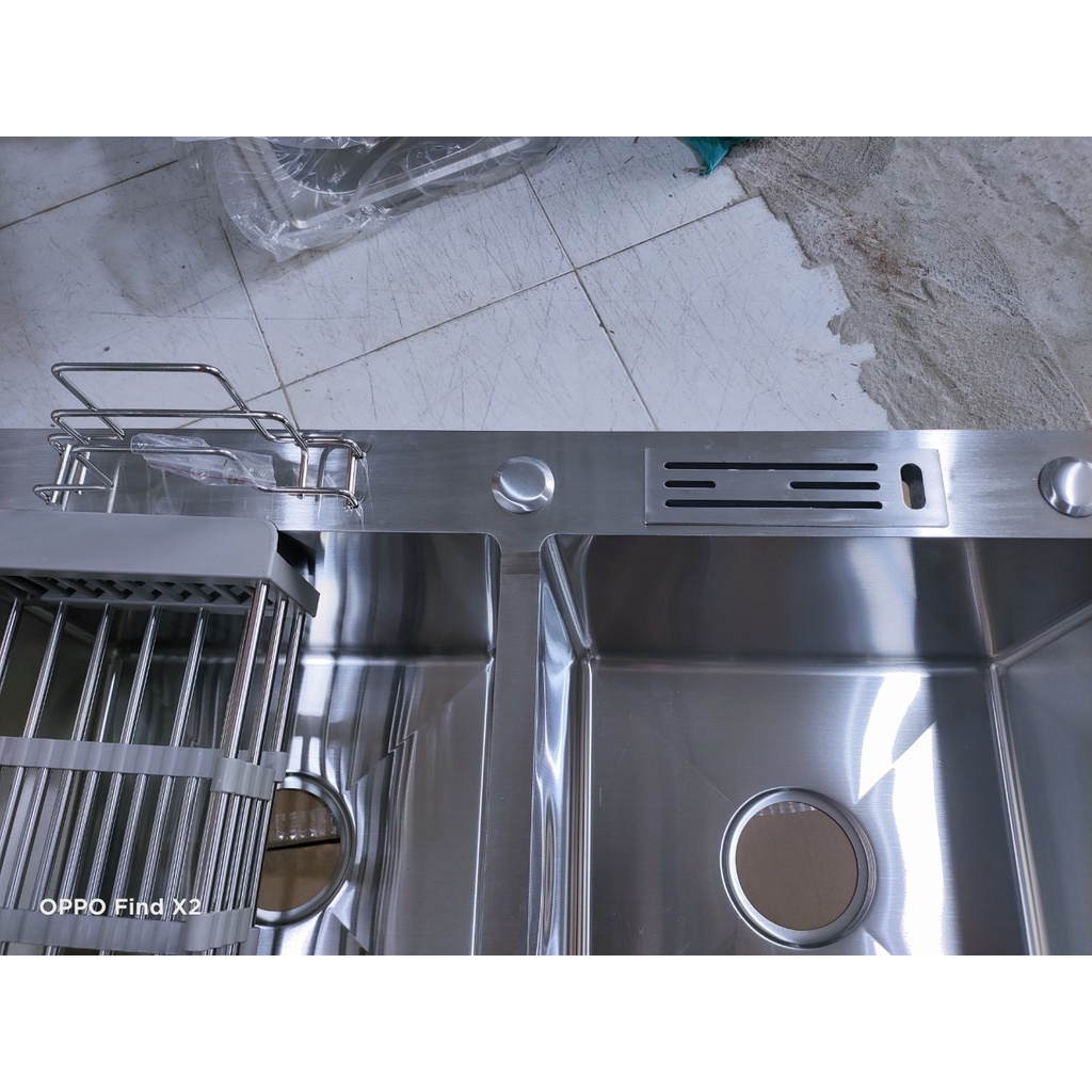 Chậu Rửa Chén Bát Inox 304 KT 82x45 Đa năng Có vắt dao thớt