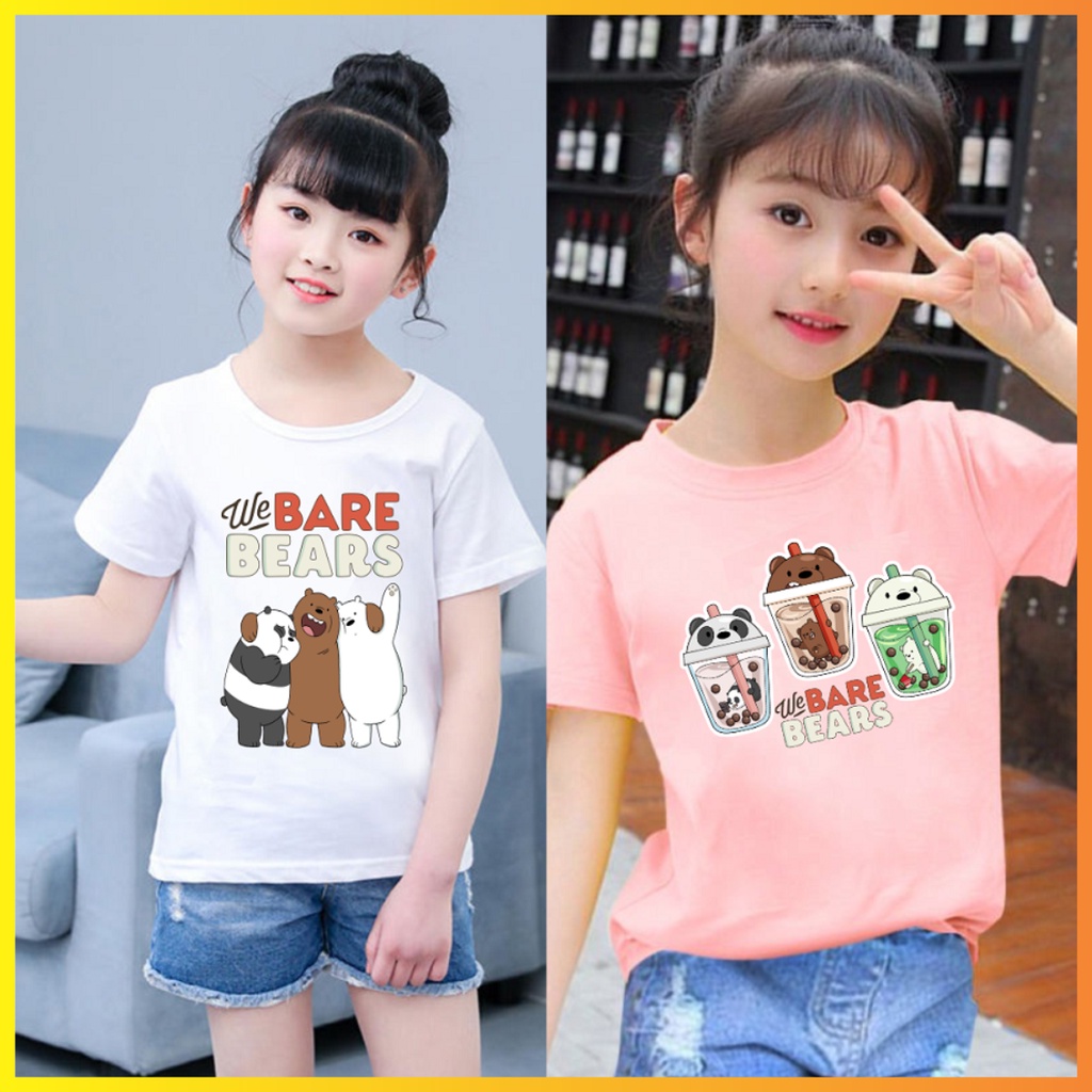 Áo Thun in hình WE BAR BEARS 3 chú gấu đủ size bé trai bé gái đều mê