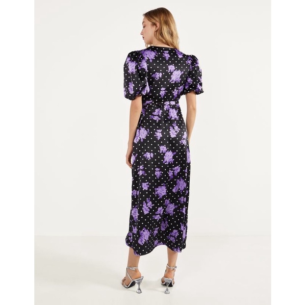 ĐẦM CHẤM BI BERSHKA SIZE S - LILAC POLKA DOT DRESS