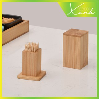 Lọ đựng tăm bằng gỗ trang trí bàn ăn