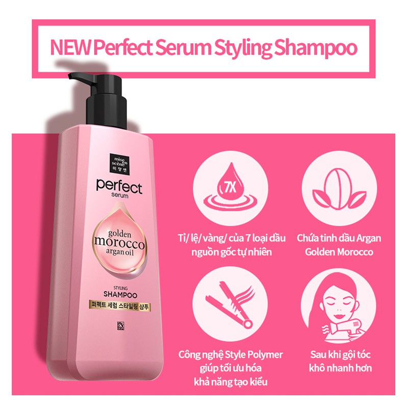 [Mã FMCGMALL -8% đơn 250k] COMBO Gội Và Xả Mise En Scene Perfect Serum Shampoo And Conditioner 680ml/chai