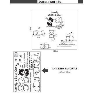 Decal dán tường Mèo xinh