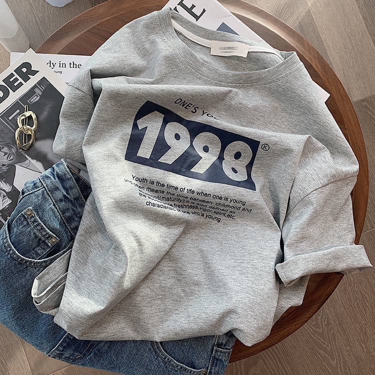 Áo Thun Ngắn Tay In Họa Tiết Kỹ Thuật Số Phong Cách Preppy Mùa Hè Cho Nữ Sinh